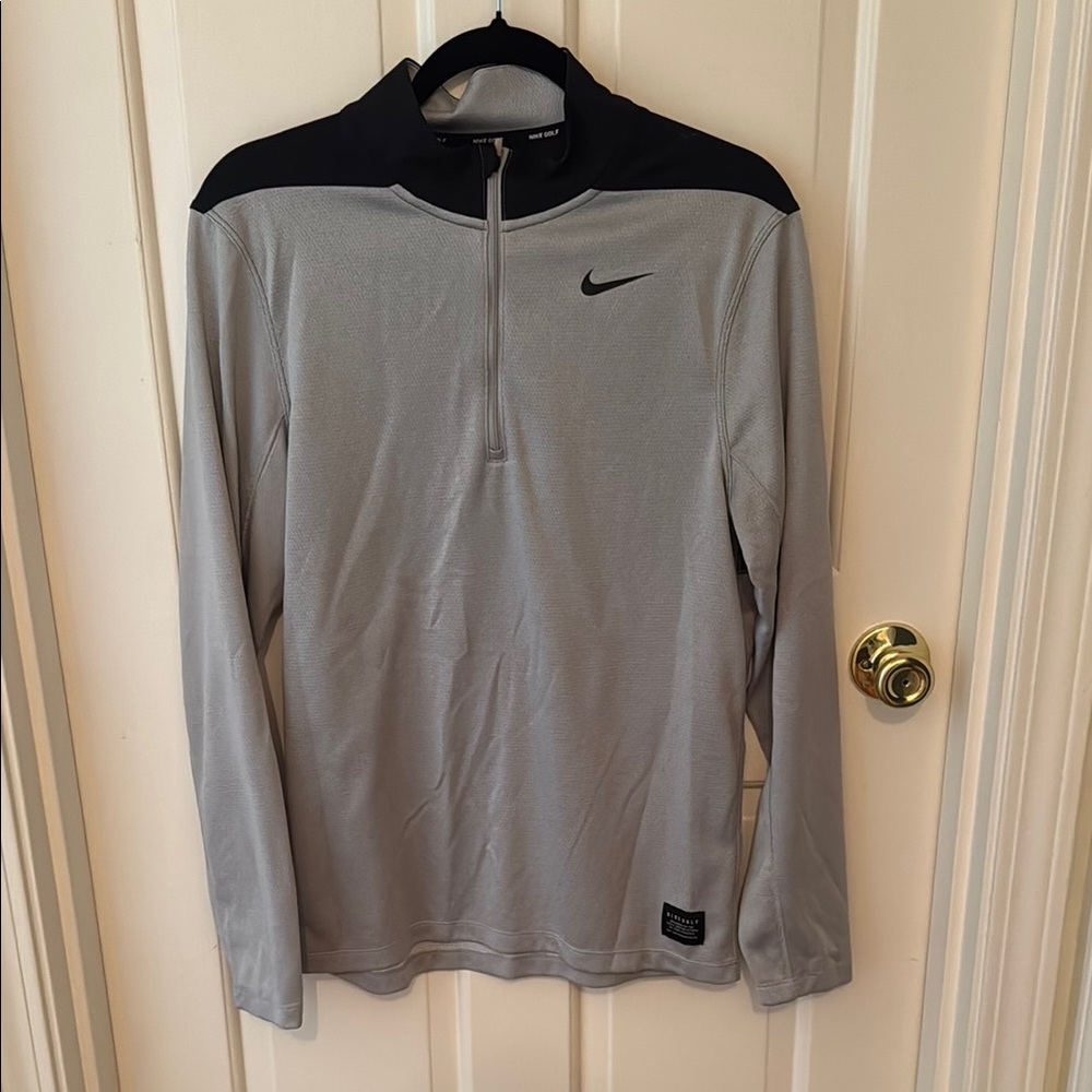 Nike Silver and Black Half-Zip Shirt